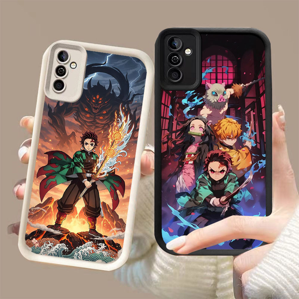 DK-59 Demon Slayer X ปลอกซิลิโคนสีดําและสีขาวสําหรับ Samsung A35 A34 S25 S24 A24 A17 A26 A25 FE Ultr