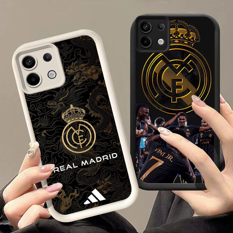 DJ-39 Real Madrid ปลอกซิลิโคนสีดําและสีขาวสําหรับ Infinix Tecno ITEL สมาร์ท POP Spark Pova 20 P65 30