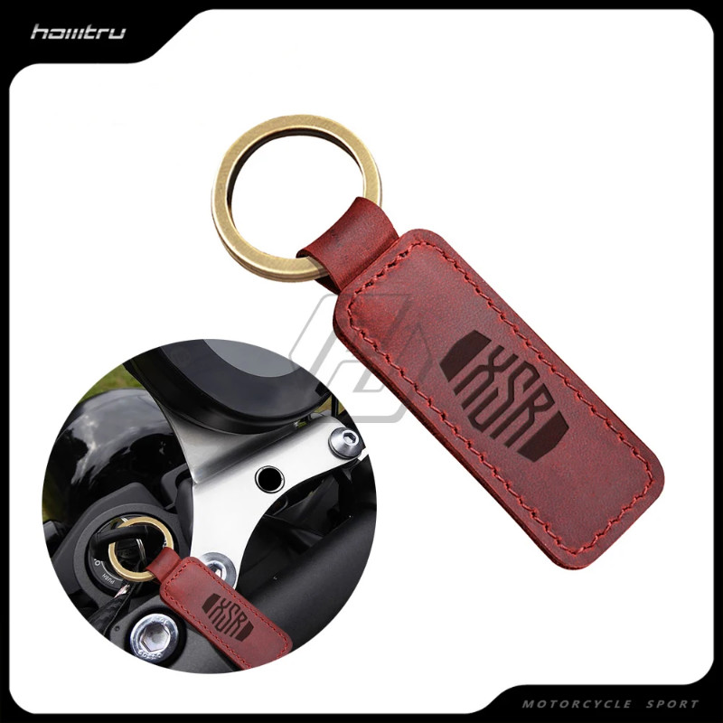 Motorcycle Cowhide Keychain Keyring Case for Yamaha XSR 155 300 700 900