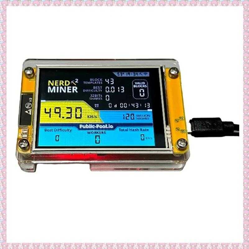 JGRW ใหม่ Nerdminer V3 2.8 นิ้ว BTC Lottery Nerd Miner Crypto Solo Mining hine