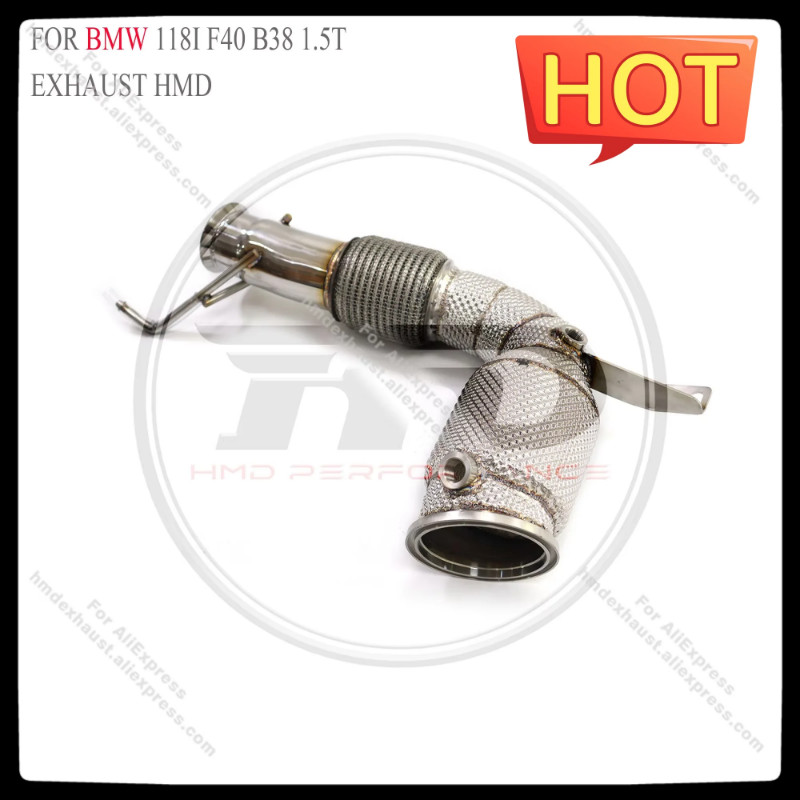 HMD Exhaust System High Flow Performance Downpipe for BMW 118i F40 B38 Engine 1.5T With Catalytic H