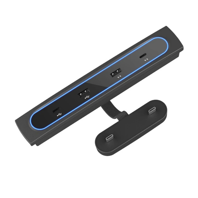 For Tesla Model 3 Y 2021 2022 Accessories 27W Quick Charger Docking Station, 4 in 1 USB LED Hub Cen