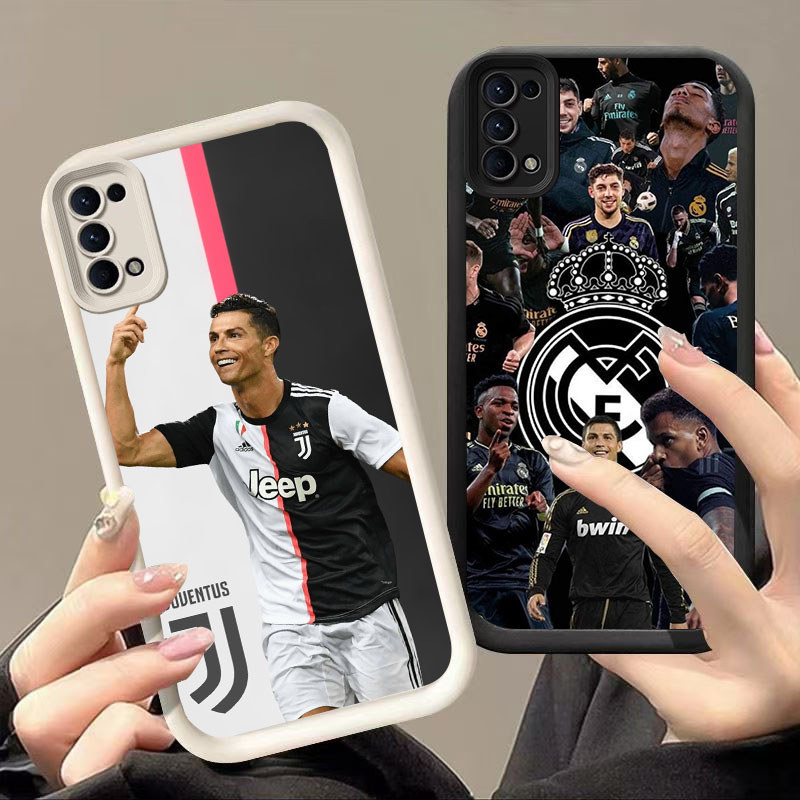 DK-57 CR7 FC ปลอกซิลิโคนสีดําและสีขาวสําหรับ OPPO Realme Reno Find Narzo N63 5 N53 6 A5i X3 4 C65 Li