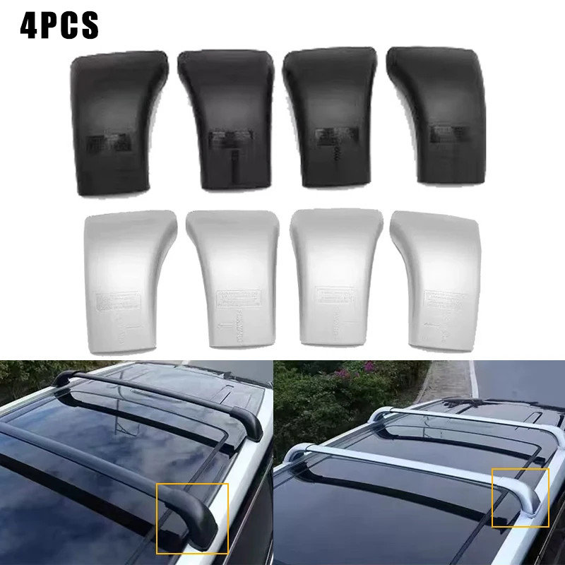 4 PCS Roof Luggage Rack Cover Roof Bar Roof Rail End Shell Luggage Rack Cover For Toyota Highlander