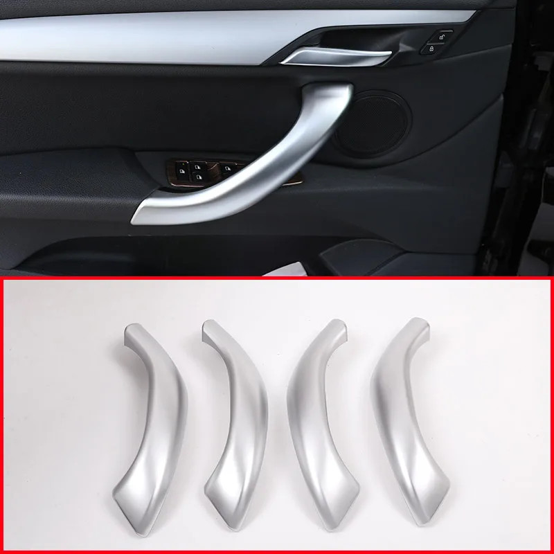For BMW X1 F48 2016-2018 ABS Matte Silver Car Inner Door Handle Trim Car Accessories For BMW X2 F47