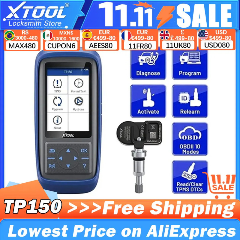 XTOOL TP150 Tire Pressure Monitoring System Tire Repair Tools OBD2 TPMS Diagnostic Tools TPMS Progr