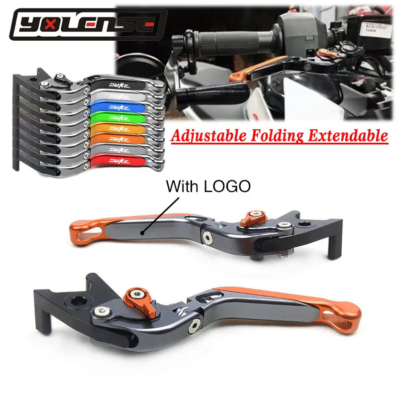 LOGO DUKE 790 Motorcycle Accessories Folding Extendable Brake Clutch Levers For 790 DUKE DUKE 790 2