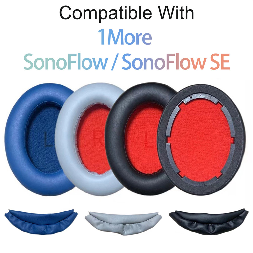 เปลี่ยนแถบคาดศีรษะแผ่นรองหูฟังสําหรับ 1More SonoFlow SE หูฟังแผ่นรองหูฟังฟองน้ําชุดหูฟัง Earmuffs