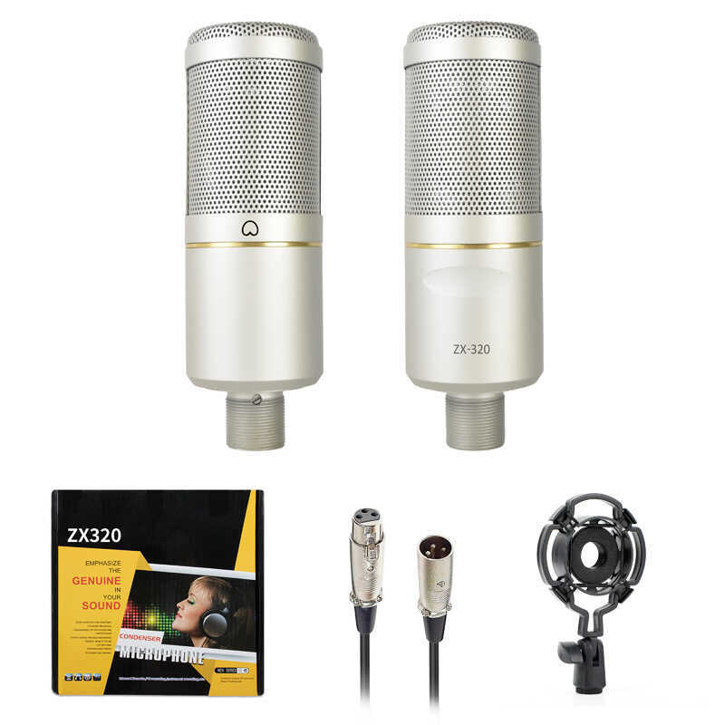 ZX320 ไมโครโฟนคอนเดนเซอร์ 2024 ไมโครโฟน XLR ไมโครโฟน 48V ไมโครโฟนบันทึก