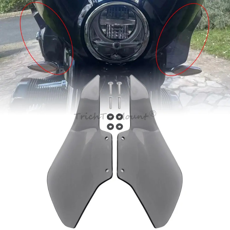 1 Pair Motorcycle Fairing Side Air Wind Deflectors Smoke For BMW R18 B R18B Bagger 2021-2024 BMW R1