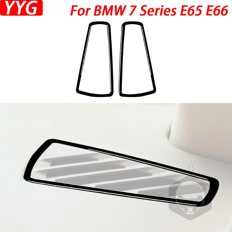For BMW 7 Series E65 E66 2002-2008 Piano Black Defogger Air Outlet Panel Trim Cover Car Interior De