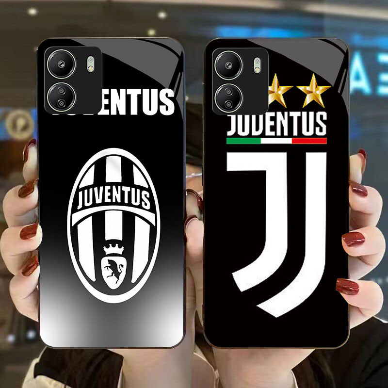 DK-68 JUVENTUS Casing GLASS soft frame สีดํา Xiaomi Redmi Note Poco 13C 13 X6 13Pro C65 A2 Note13Pro