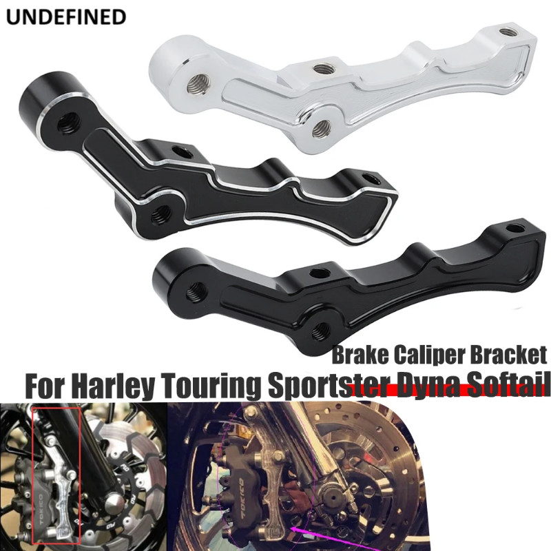 Radial Brake Caliper Bracket Front Disc Brake Caliper Mount for Harley Touring Sportster Dyna Softa