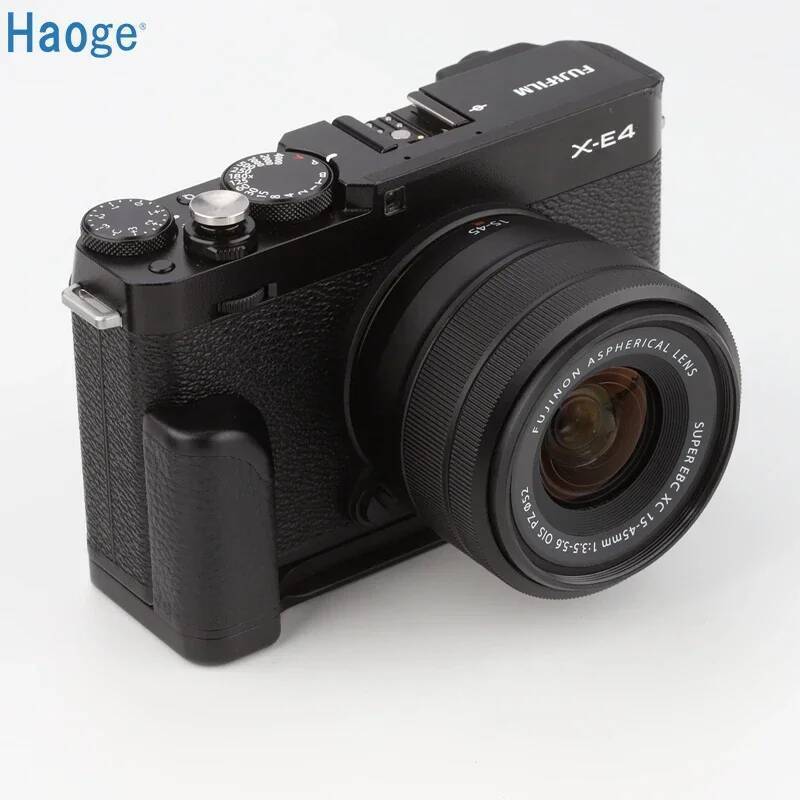Haoge เฉพาะโลหะ Hand Grip สําหรับ Fujifilm Fuji X-E4 xe4 วงเล็บกล้อง Arca Swiss ประเภท Quick Release