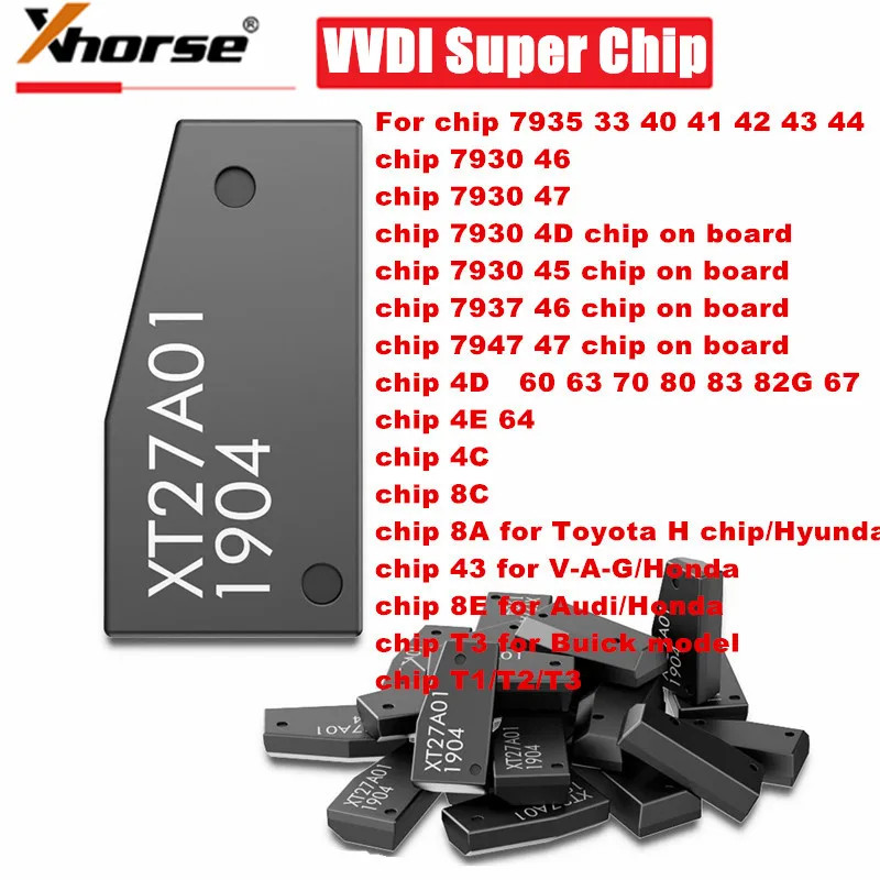 Xhorse VVDI Super Chip XT27A XT27A01 XT27A66 Transponder for ID46/40/43/4D/8C/8A/T3/47 for VVDI2 VV