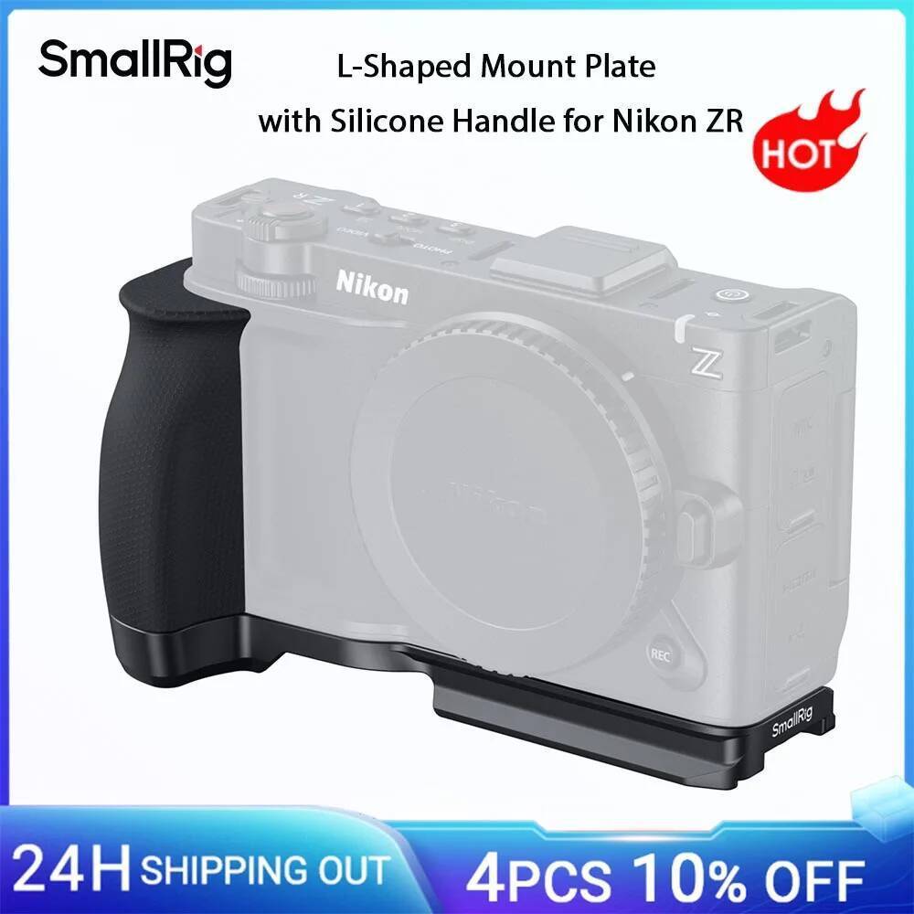 SmallRig ZR L-Shaped Mount Plate พร้อมที่จับซิลิโคนสําหรับ Nikon ZR Built-in Arca-Swiss Quick Releas