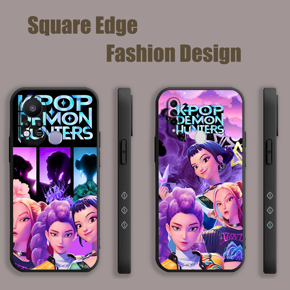 ปลอกสําหรับ OPPO A53 A76 Reno6z A95 Lite A96 A77 X5 Pro Reno 7 Reno 8 Kpop Demon Hunters สีชมพูความง