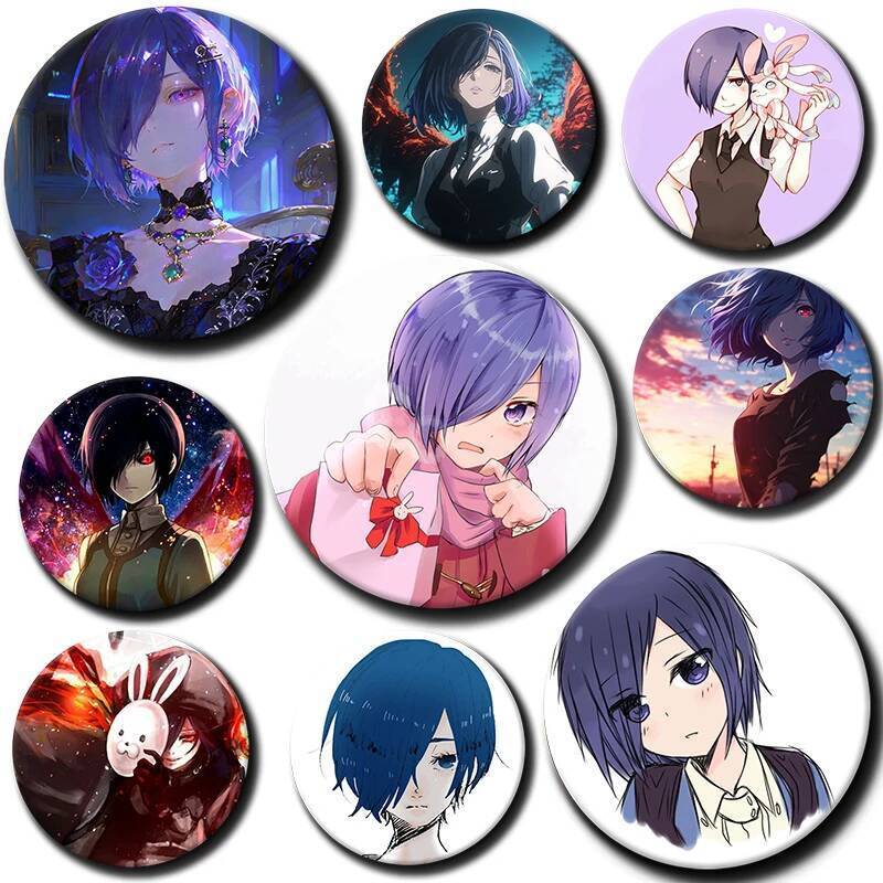 ตัวการ์ตูน Touka Kirishima ปุ่ม Pin อะนิเมะ Touka Kirishima เข็มกลัด Creative Badge สําหรับกระเป๋าเป