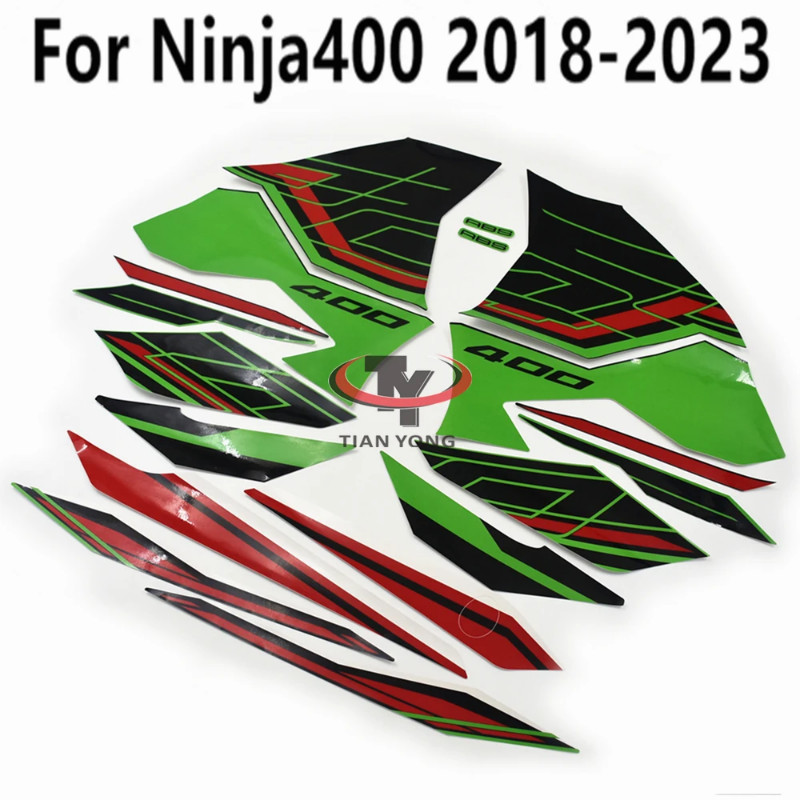 Bodywork Decal Motorcycle For Ninja400 2018-2023 2023 Silkscreen Applique Kit Stickers New Green Bl