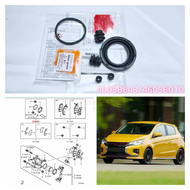 Front Brake Caliper Seal Kit FrontRepair Kit Fit For MIRAGE G4 ATTRAGE A03A A05A A13A 4605B643 4605