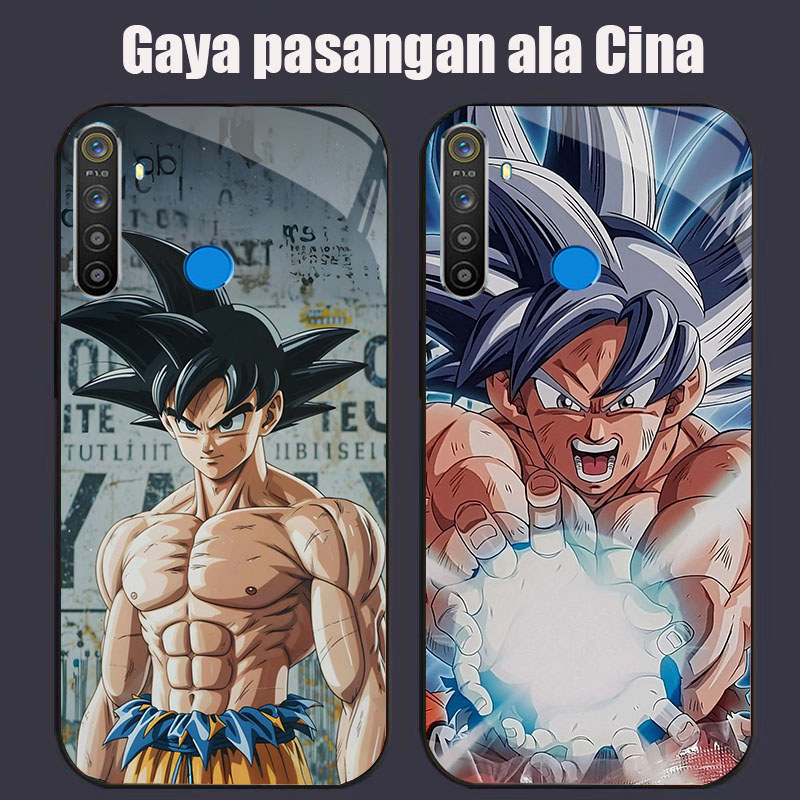 DK-83 Dragon Ball Goku Casing GLASS soft frame สีดํา OPPO Realme Narzo Reno F27 20 C65 3 5i 5 20A 7 