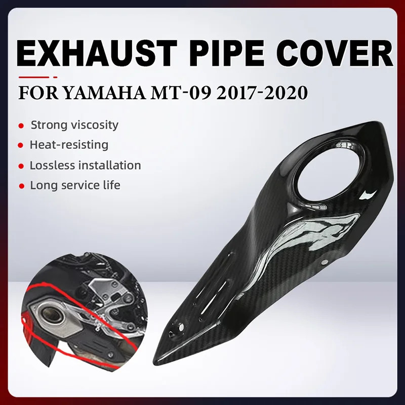 Full Carbon Fiber For Yamaha MT09 MT 09 MT-09 2017-2019 2020 Motorcycle Accessories Exhaust Pipe Co