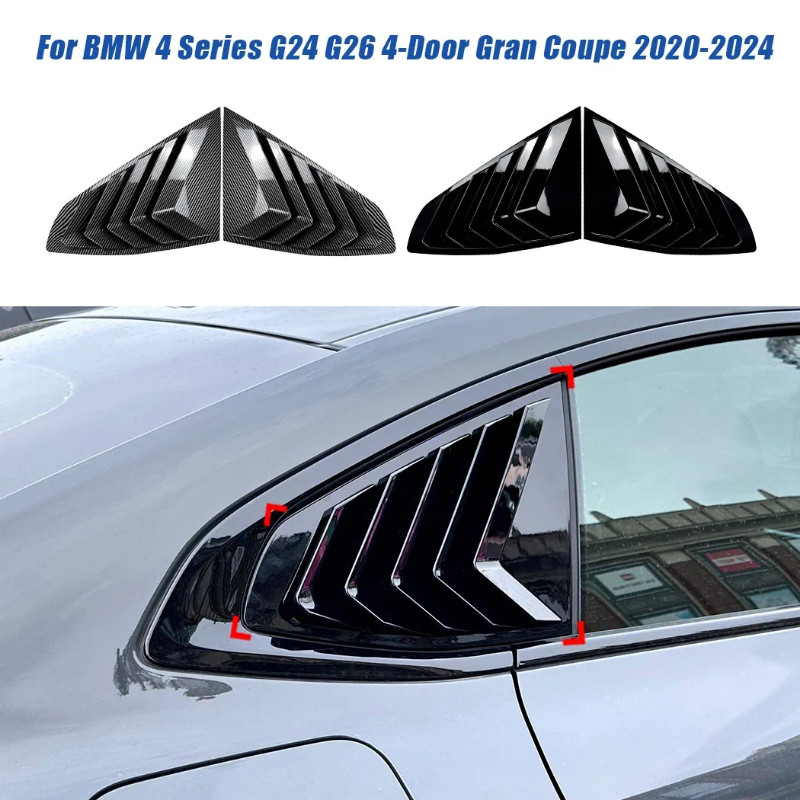 Rear Window Louvers Shutters Trim For BMW 4 Series G24 G26 4-Door Gran Coupe 2020-2024 Car Blinds C