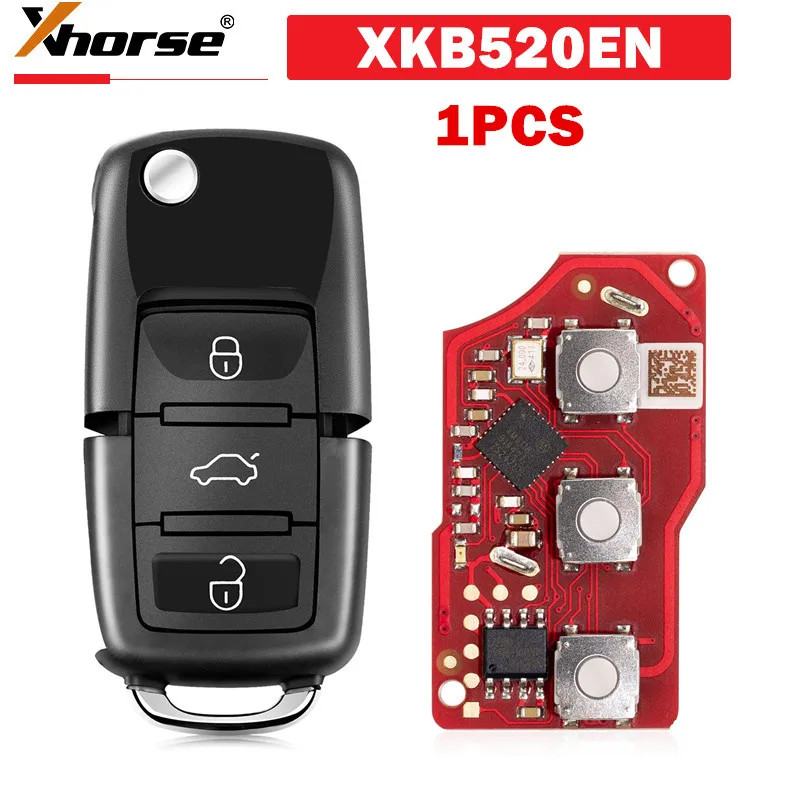 1PCS Xhorse XKB520EN Second Generation Replaced of XKB501EN Wire Remote Key for VW B5 Flip 3 Button