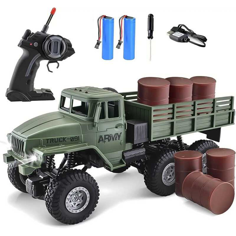 C RC Military Truck 6X6 Road Remote Control Car 1/16 Scale Remote Control Truck 4Wd All Terrain Roc