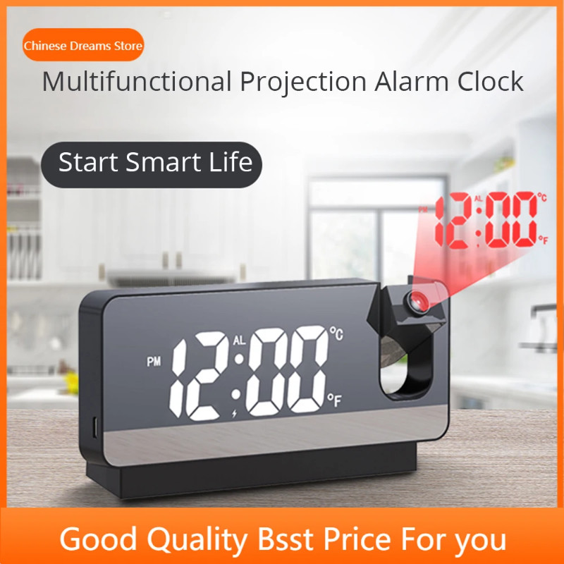 2022 NEW LED Digital Projection Alarm Clock Table Electronic Alarm Clock with Projection Time Proje
