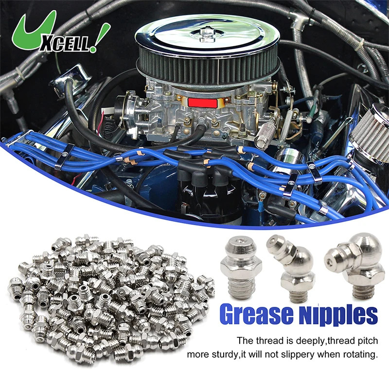 Uxcell 12-40pcs M6 x 1 Nickel Plated Straight 45 Degree Angle 90 Degree Angle Grease Nipple Fitting