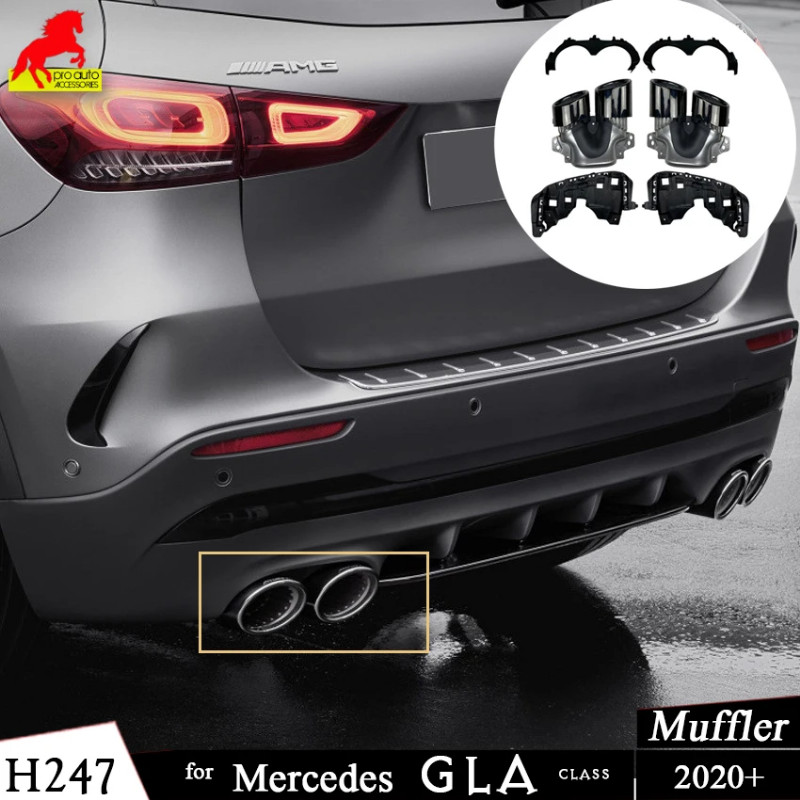 Car Rear Muffler Exhaust Cutters for Mercedes Benz GLA Class H247 GLA200 220 250 GLA35 Up to GLA45