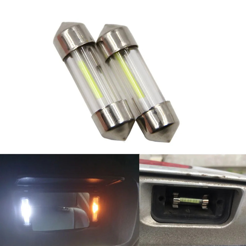 2pcs 31mm 36mm 39mm 41mm C5W 6411 6418 C10W LED COB Festoon Light 12V Instrument Dome Bulb Interior