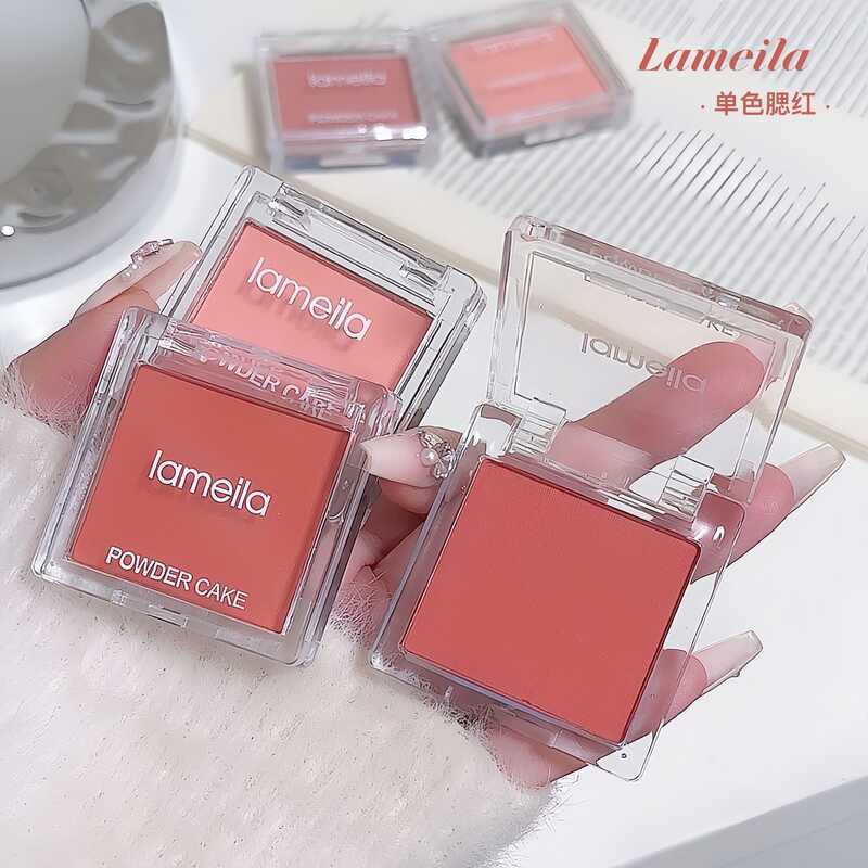 Lamea Crystal Block Rouge Blush Palette Nude Makeup Repairing Monochrome Beginner Female Monochrome 
