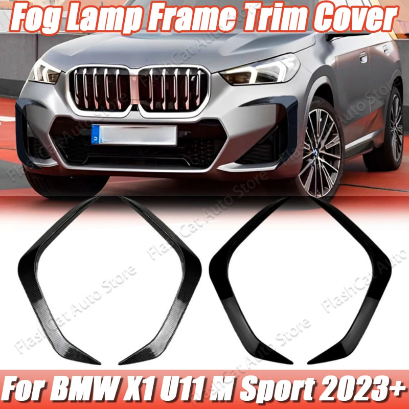 Front Bumper Lip Splitter Side Air Vent Intake Fog Lamp Frame Spoiler For BMW X1 U11 M Sport 2023+