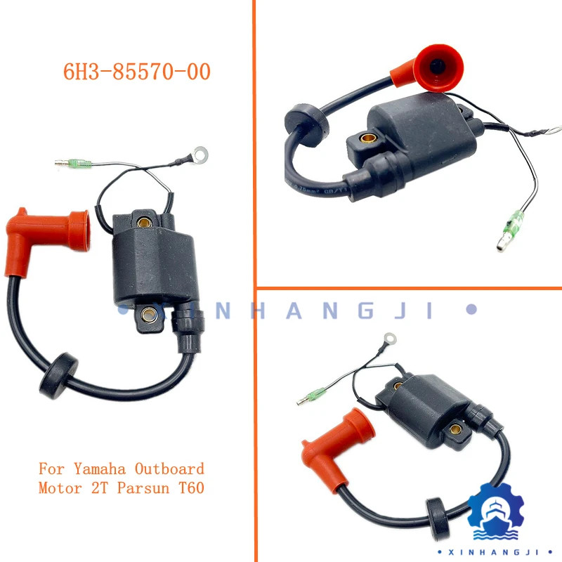 6H3-85570-00 Ignition Coil Assy  For Yamaha Outboard Motor 2T 60/85HP K50/E60H/60F/70B/ 70E，6H3-855