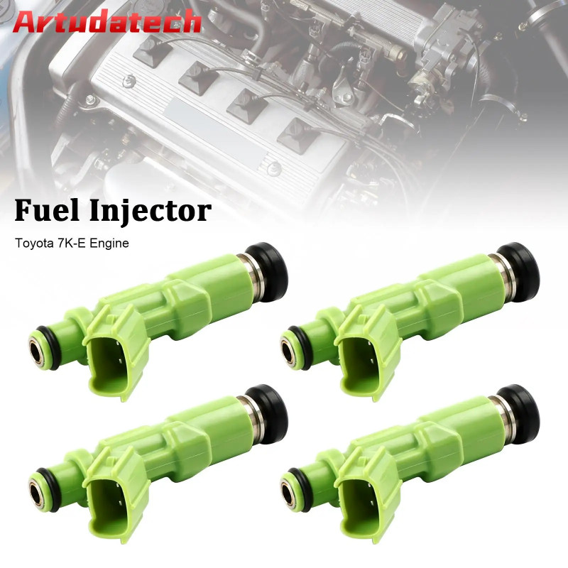 Artudatech 4PCS Fuel Injector 23250-13030 Fit Toyota 7K-E Engine 23209-13030