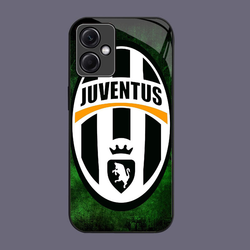 DK-68 JUVENTUS Casing GLASS soft frame สีดํา Xiaomi Redmi Note Poco A5 13 C71 X5 12 Pro 5G