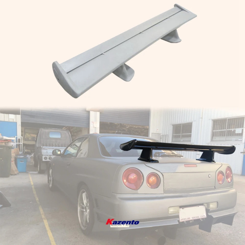 For Nissan Skyline R34 GTR GTT OE Rear Trunk Spoiler Wing With Blade/Caps/Stand