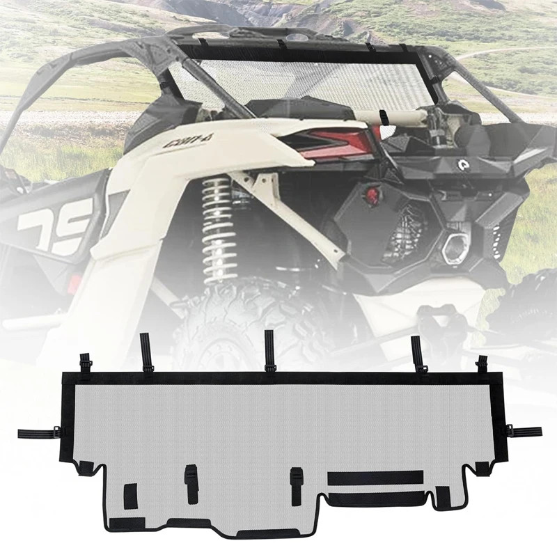 for Can Am Maverick X3 and X3 Max Models Windshield Maverick Mesh Rear Window Net Soft Back Mesh Wi