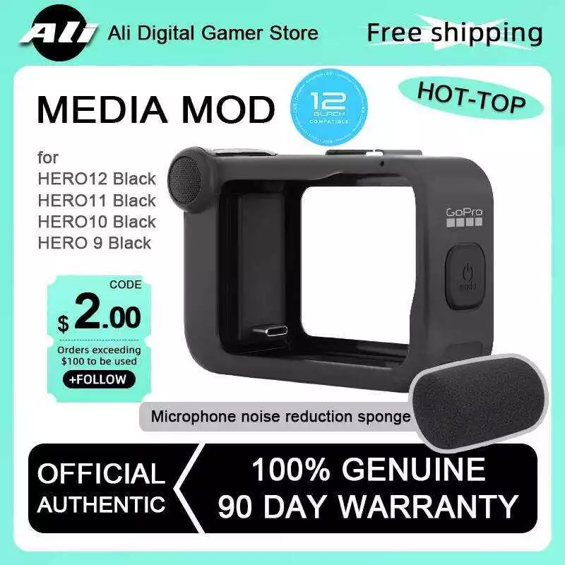 Gopro Media Mod สำหรับ Hero13/12/11/10/9 Black thumbnail 3