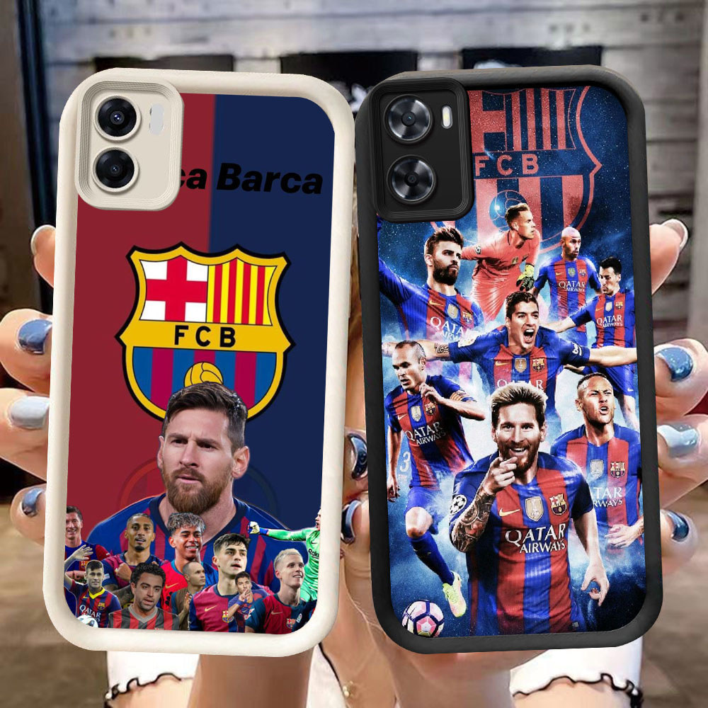 DK-86 Football star Messi Silicone Casing สีดําและสีขาวสําหรับ OPPO Realme A77s 9i A96 C33 A76