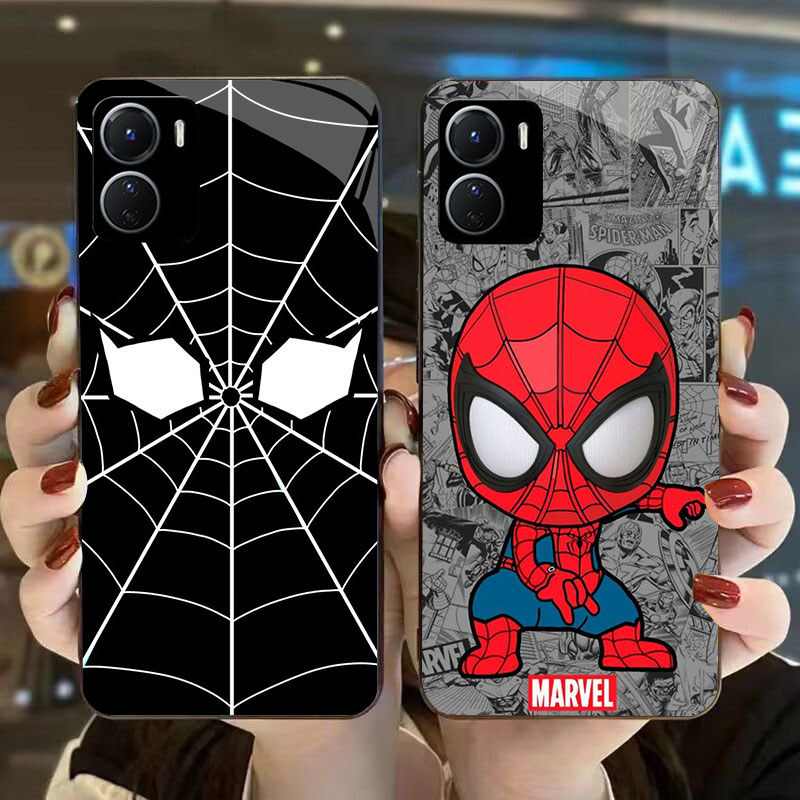 DJ-46 Spiderman Casing GLASS soft frame สีดํา VIVO iQOO Y16 Z9X Y17S Y15S Y15A Y56 Y36i Y01 Y36 U5X 