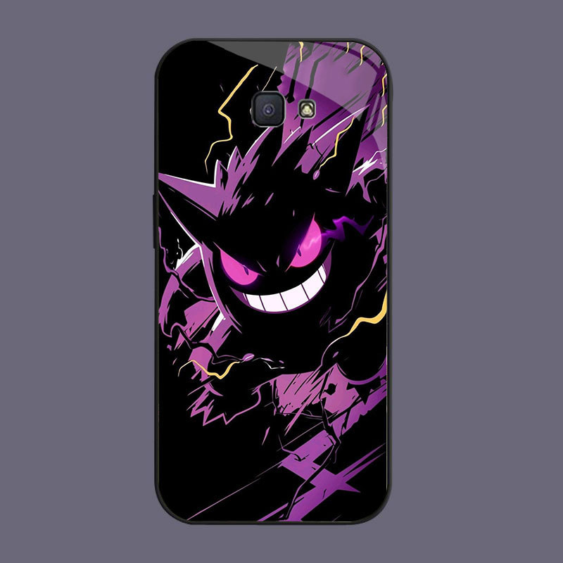 DJ-50 X Pokemon Casing GLASS soft frame สีดํา Samsung Note S24 J7 FE J4 S25 Core 9 J6 Prime Pro Plus