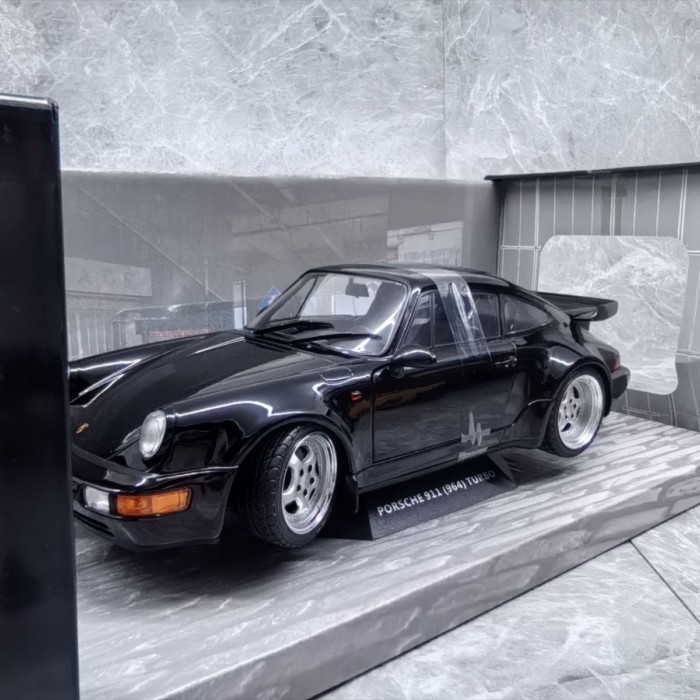 SOLIDO 1/18 Porsche 911 964 TURBO รถรุ่นโลหะผสมเปิดซ้ายขวาประตู