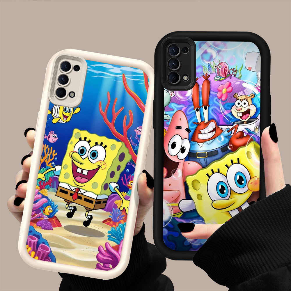 HK-64 Patrick Star กันกระแทกสําหรับซิลิโคนสีดําและสีขาว OPPO Realme Reno ค้นหา Narzo N63 A5i X3 6 4 