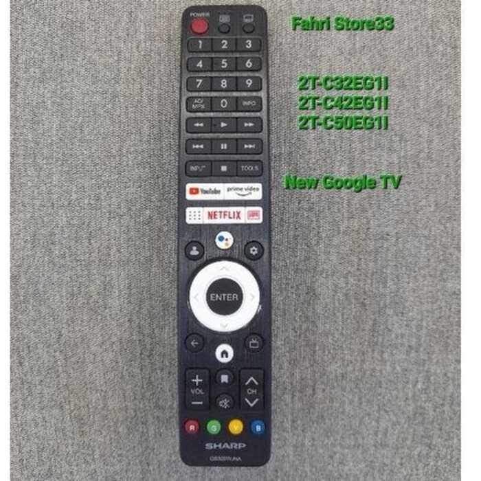 Sharp Android Remote Google TV 100% GB326WJNA Voice Asistent 2t-c32eg1i 2t-c42eg1i 2t-c50eg1i 4t-c50