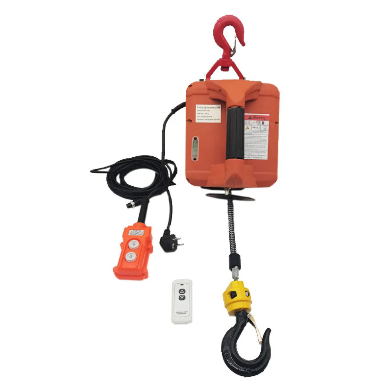 220V/110V 500KG Load Portable Electric Winch Traction Hoist Small Crane Home Decoration Crane Hoist