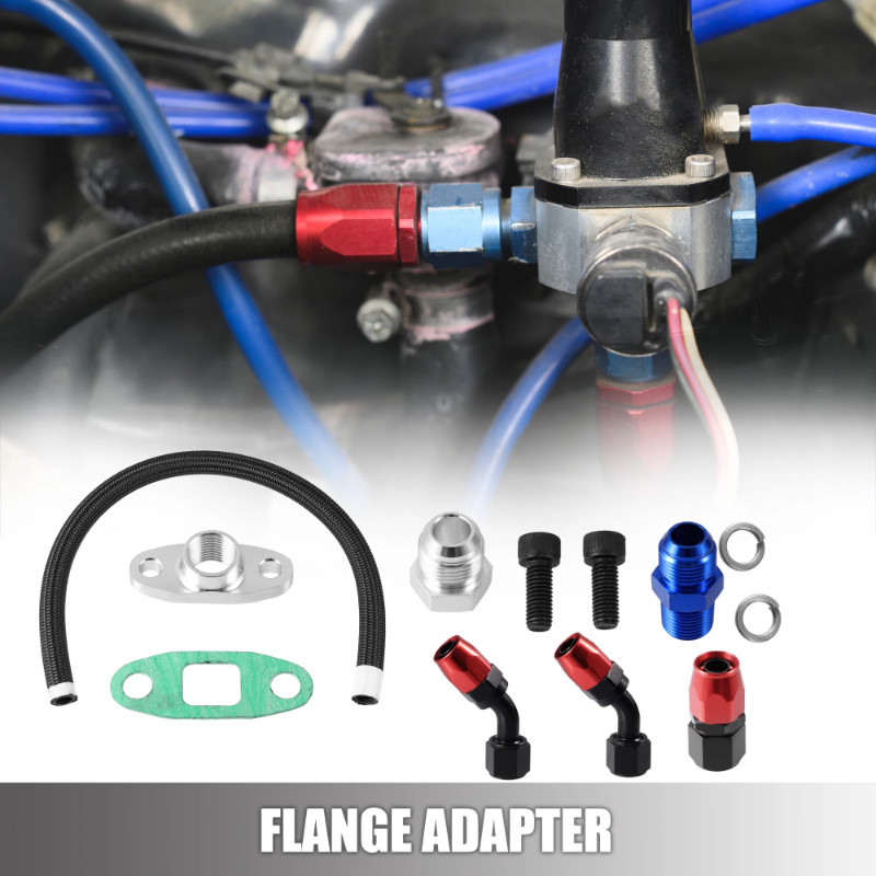 Uxcell for T3 T4 T04E T70 T60 T61 Car Turbo Oil Feed Line Oil Drain Return Line Pipe Braided 23" Lo