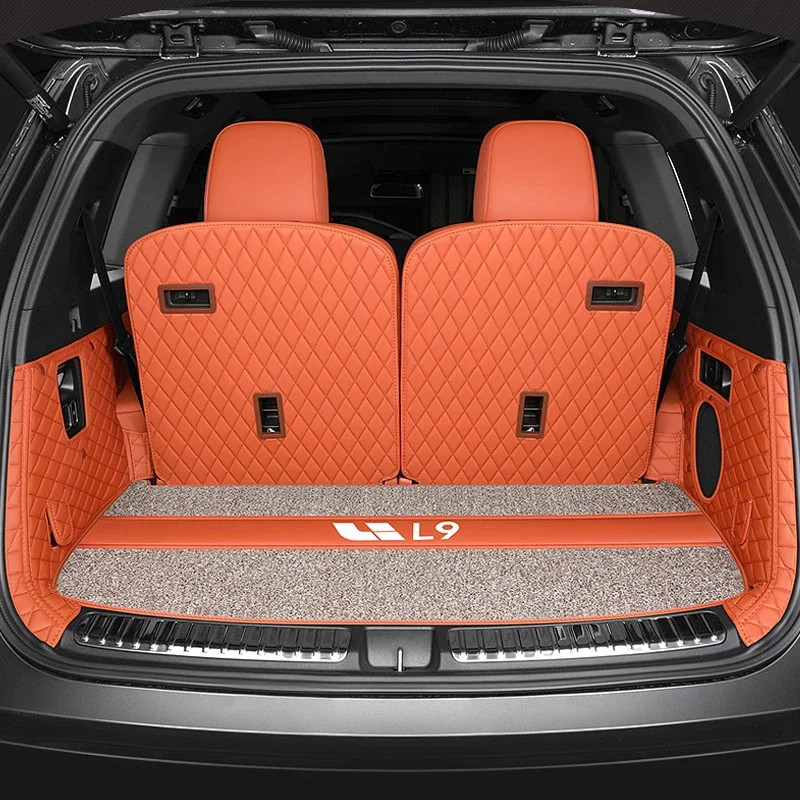 For LEADING IDEAL Lixiang Li Auto L9 Trunk Mats Fully Surrounded Leather Boot Carpets Full Coverage